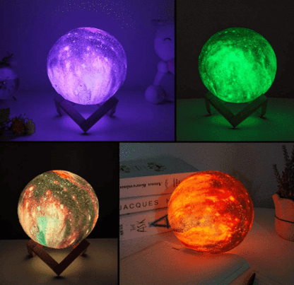 3D Galaxy Moon Lamp