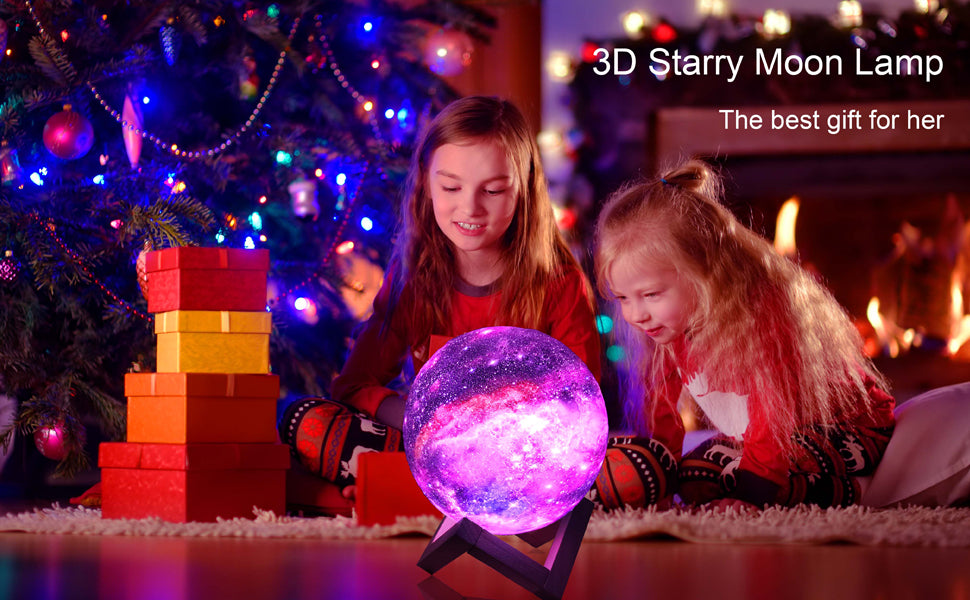 3D Galaxy Moon Lamp